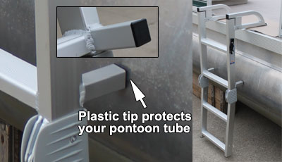 4 Step Aluminum Folding Ladder, Extends 39"