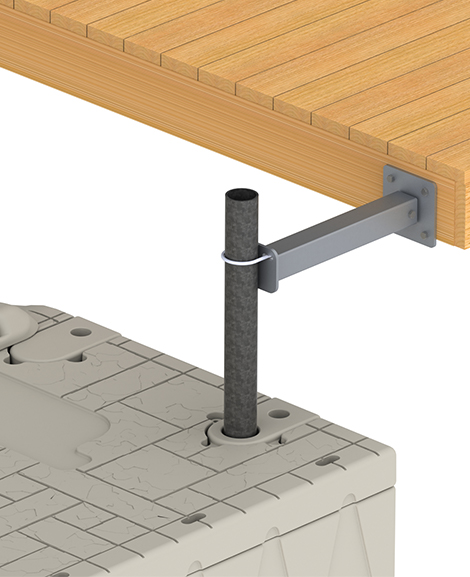 301434-301435-SLX10-Pipe-Mount-to-Fixed-Dock-470x577 Extra Support Bar for Raised Bracket