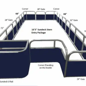 16'3" Sundeck Stern Entry Fence Package