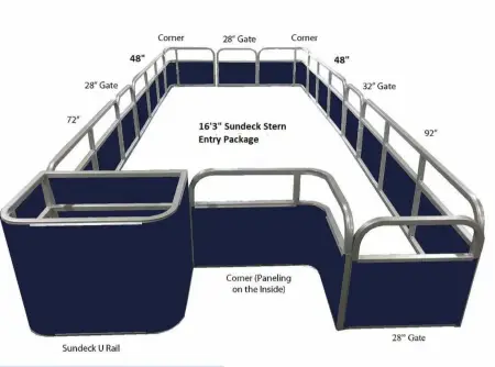 16'3" Sundeck Stern Entry Fence Package