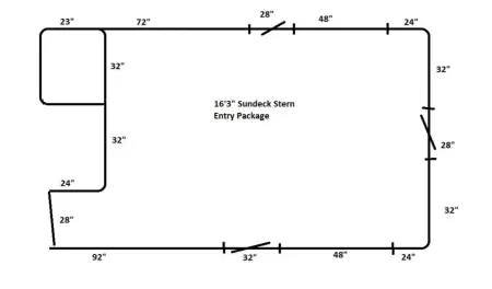16'3" Sundeck Stern Entry Fence Package