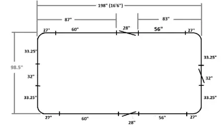 1668premium2 16'6" Standard Radius Fence Package