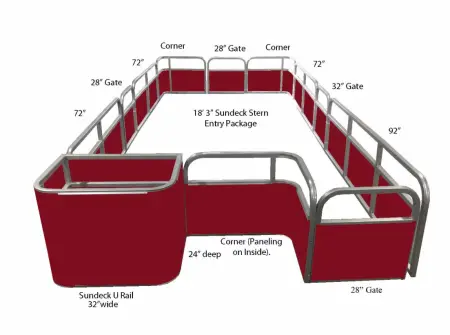 18'3" Sundeck Stern Entry Fence Package
