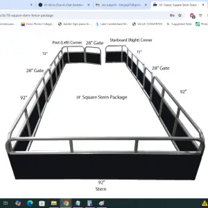 18' Classic Square Stern Fence Package