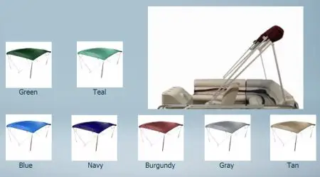 Economy 8' x 8' Bimini Pontoon Boat Top Kit