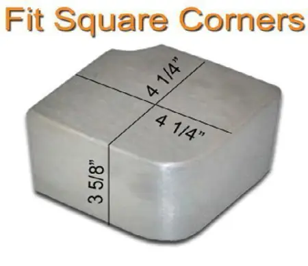 Square corner cap silver Square Corner Caps for Pontoon Deck