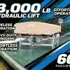 Craftlander 8000 Pound Cabled Vertical Hydraulic Boat Lift, 120″ Beam
