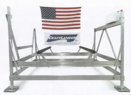 Craftlander 4500 Pound Cabled Vertical Hydraulic Boat Lift, 120″ Beam